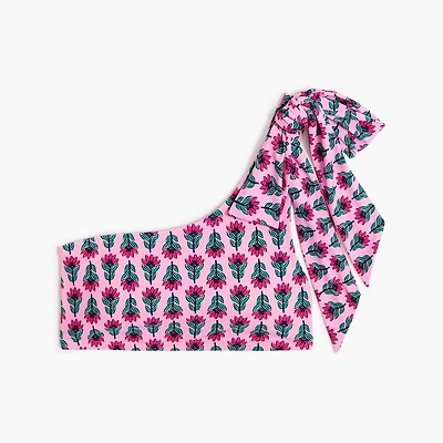 One-shoulder bow bikini top