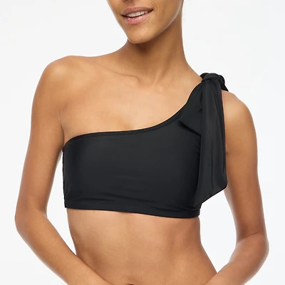 One-shoulder bow bikini top