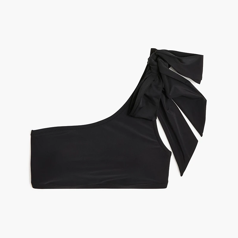 One-shoulder bow bikini top