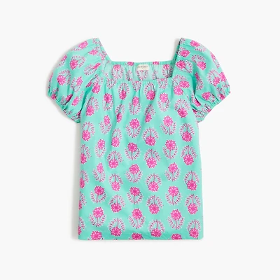 Girls' block-print top