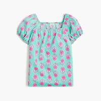 Girls' block-print top