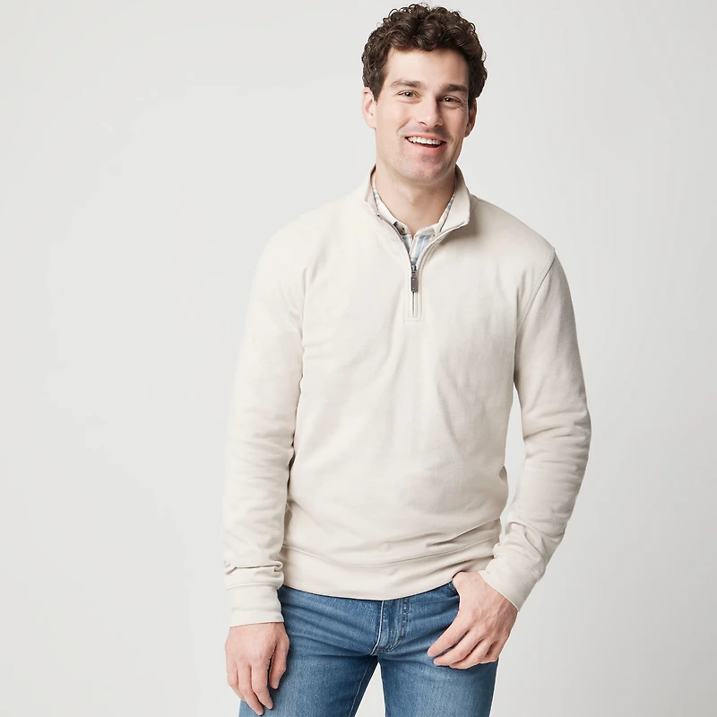 Performance bird's-eye quarter-zip