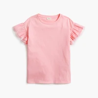 Girls' mixed-media tulle top