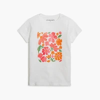 Girls' glitter flower graphic tee