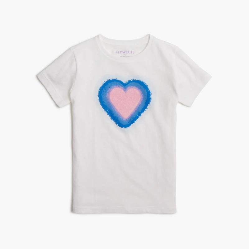 Girls' tie-dyed heart graphic tee