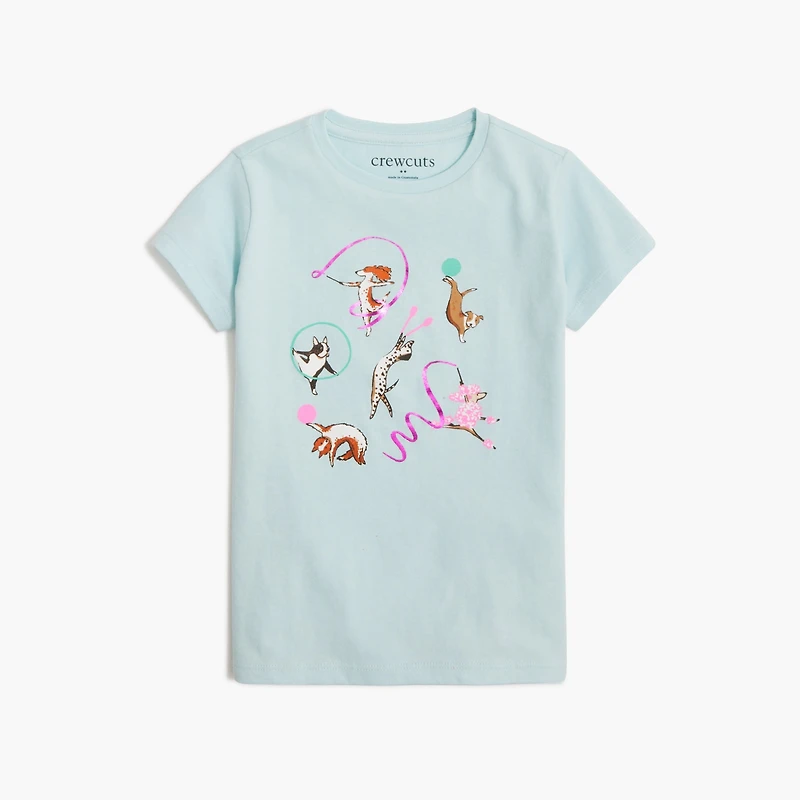 Girls' ribbon dancing dogs graphic tee