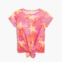 Girls' seashell tie-front tee