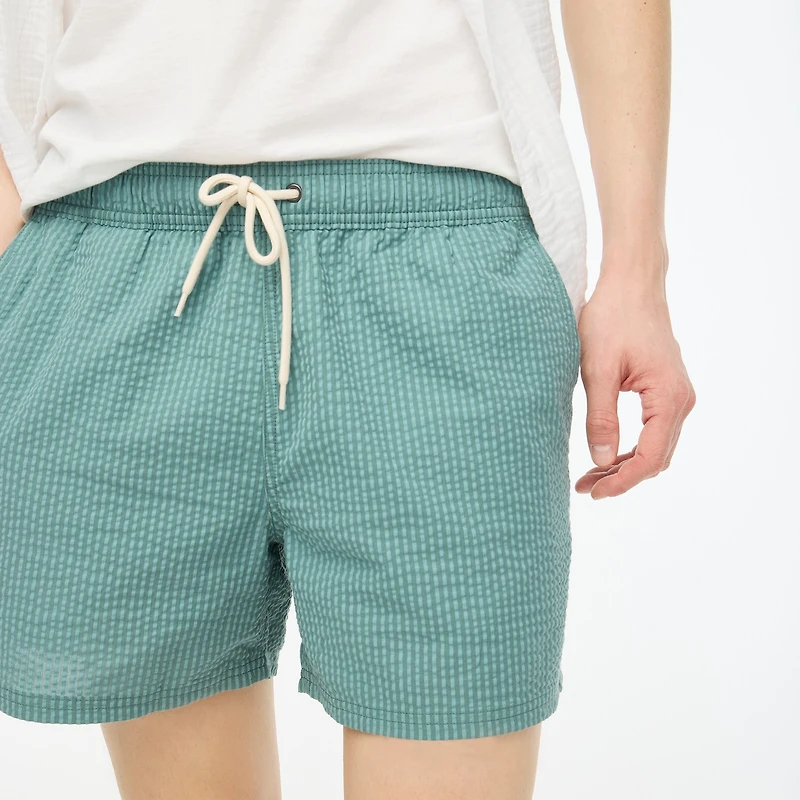 5" seersucker swim trunk