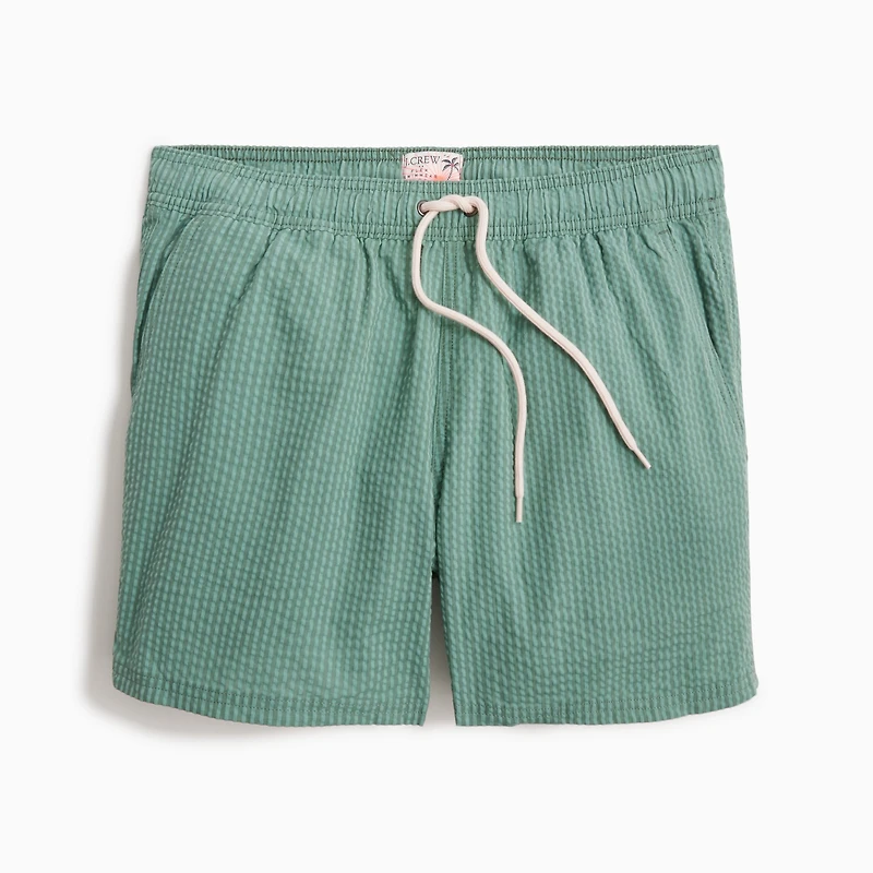 5" seersucker swim trunk