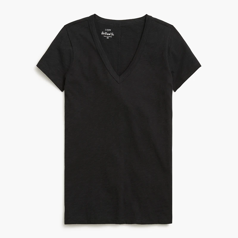 Short-sleeve V-neck girlfriend tee
