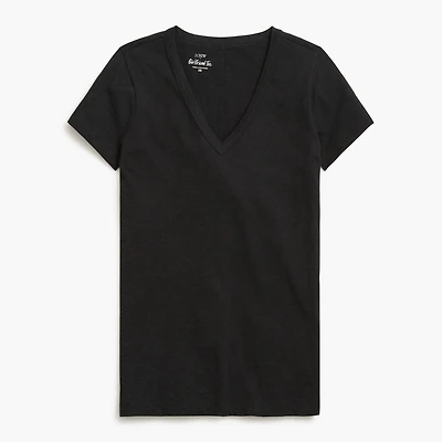 Short-sleeve V-neck girlfriend tee