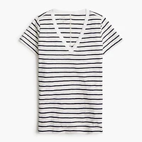 Striped girlfriend V-neck tee