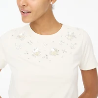 Flower jewel-embellished tee