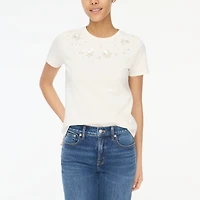 Flower jewel-embellished tee