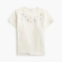 Flower jewel-embellished tee