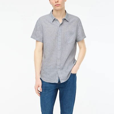 Short-sleeve dobby dot shirt