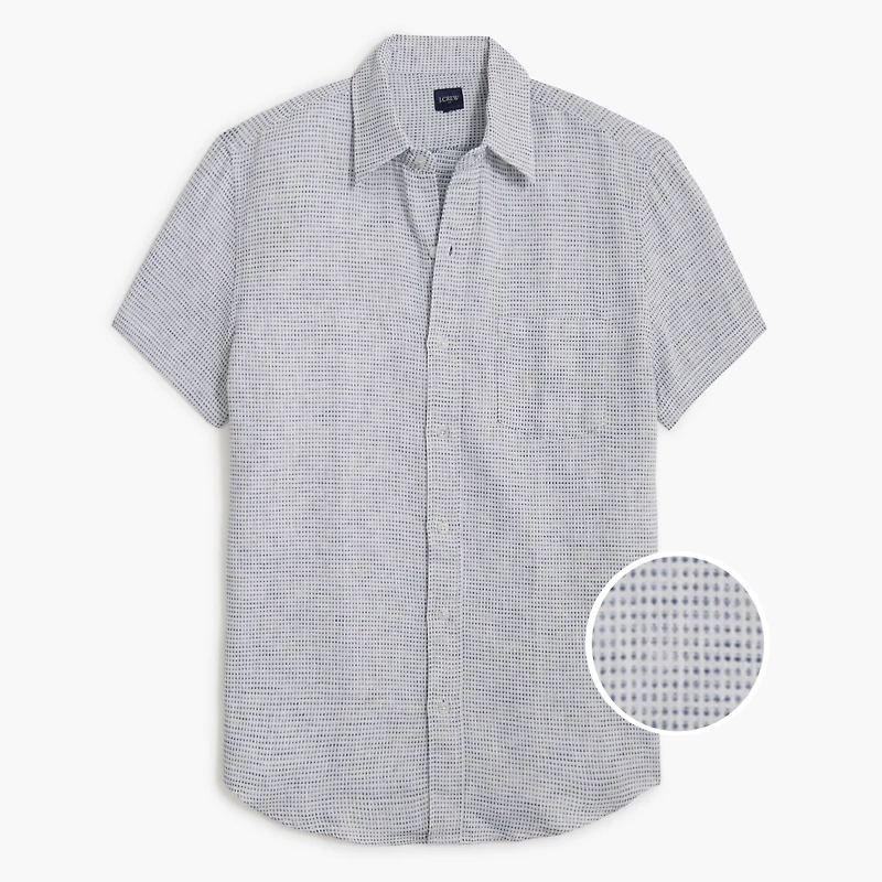 Short-sleeve dobby dot shirt