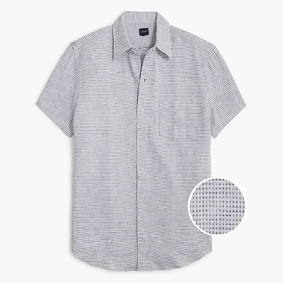 Short-sleeve dobby dot shirt
