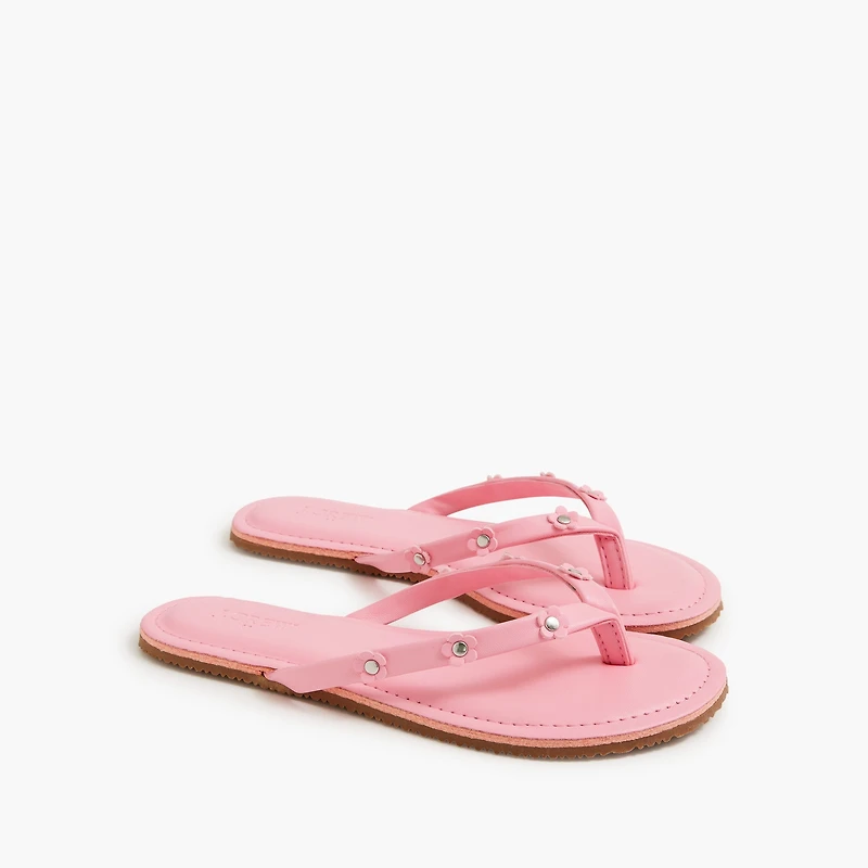 Girls' easy summer flower flip-flops
