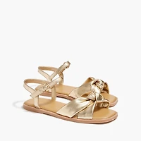Girls' square-toe knot sandals