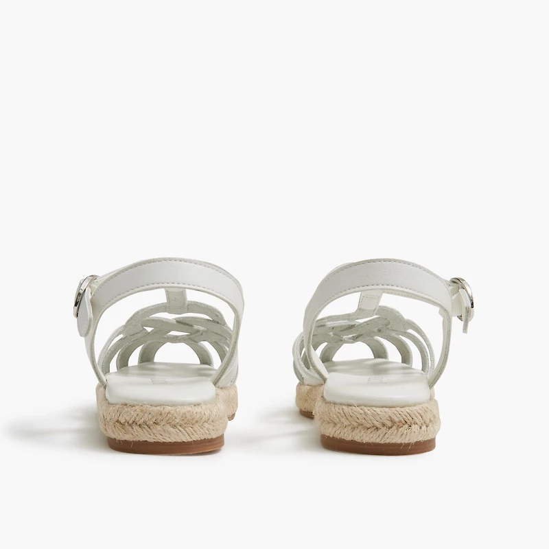 Girls' heart espadrille sandals