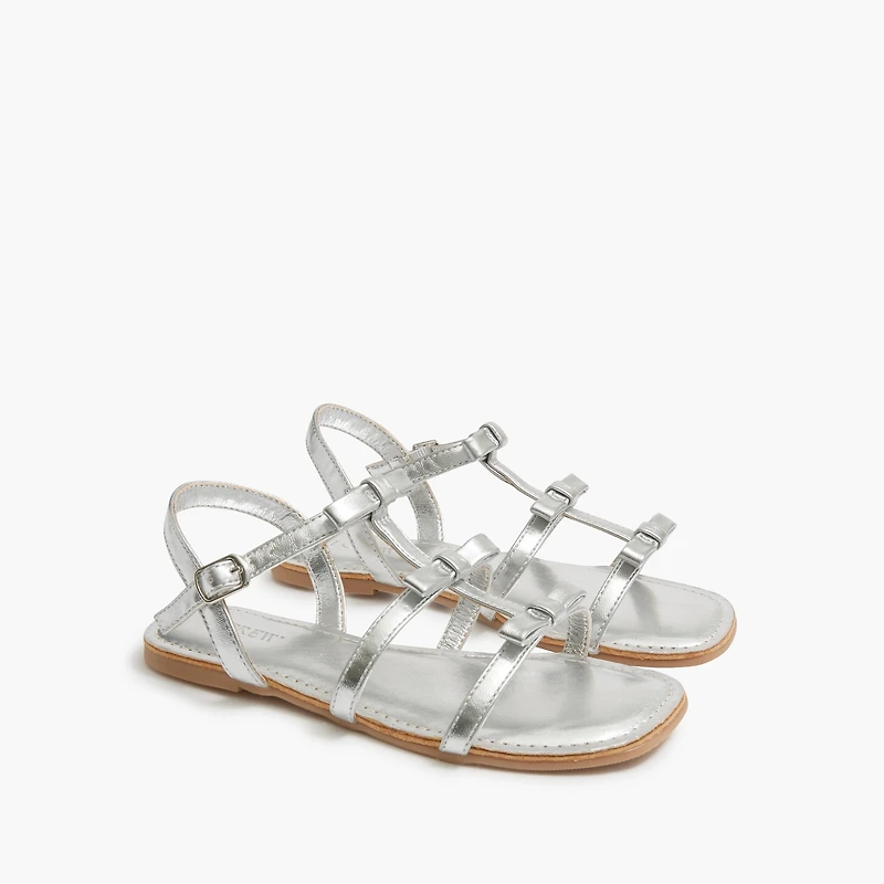 Girls' strappy bow sandals