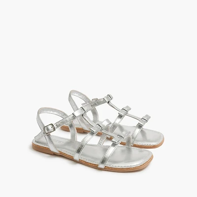 Girls' strappy bow sandals