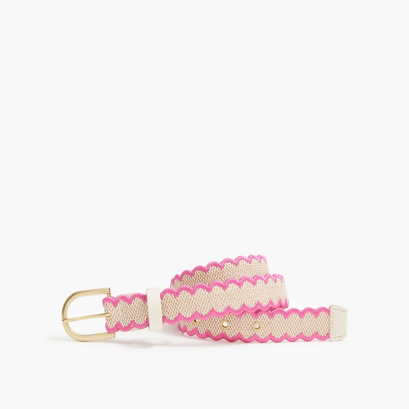 Girls' scallop-edge woven belt