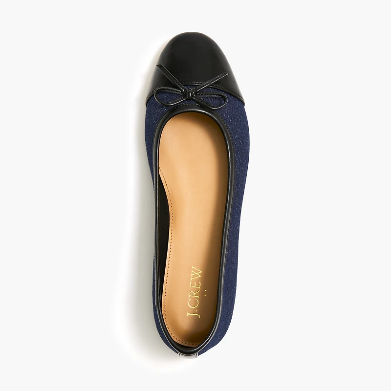 Cap toe ballet flats