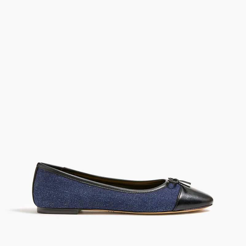 Cap toe ballet flats