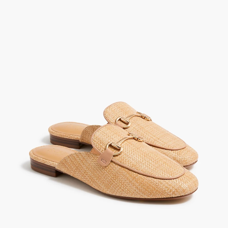 Woven slip-on mules