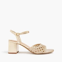 Woven heeled sandals
