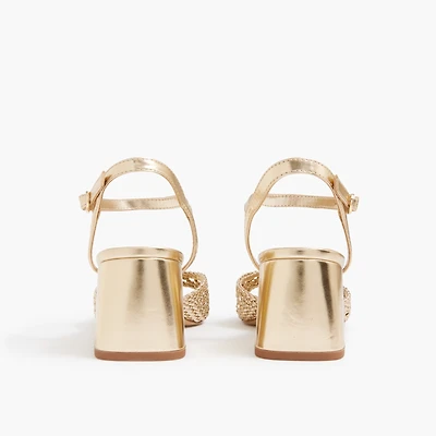 Woven heeled sandals
