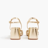 Woven heeled sandals