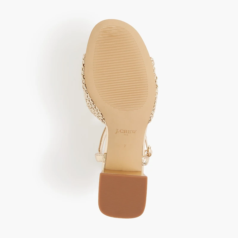 Woven heeled sandals