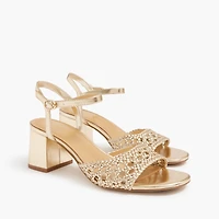 Woven heeled sandals