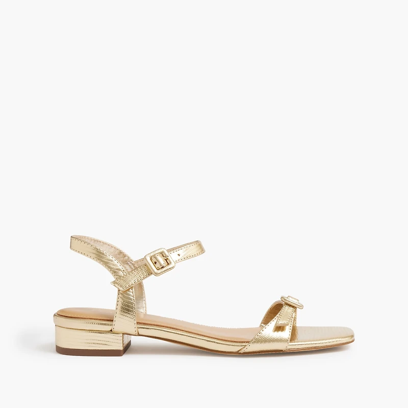 Textured ankle-strap sandals