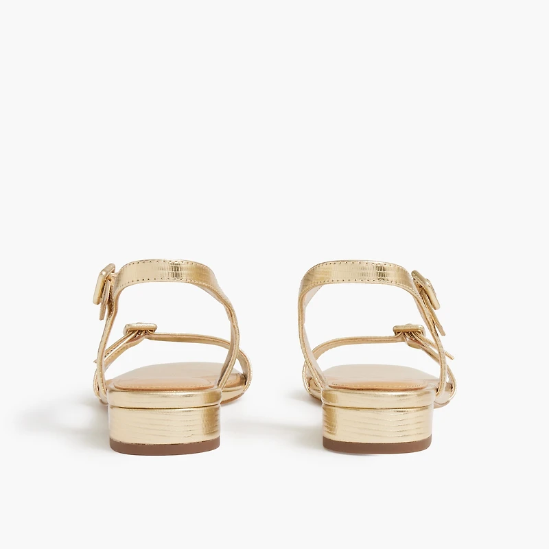 Textured ankle-strap sandals