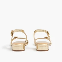 Textured ankle-strap sandals
