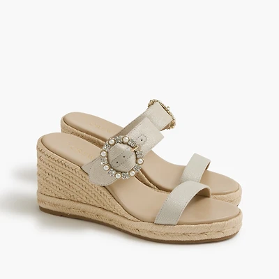 Embellished espadrille wedges