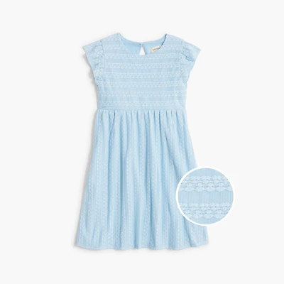 Girls' knit flutter-sleeve dress