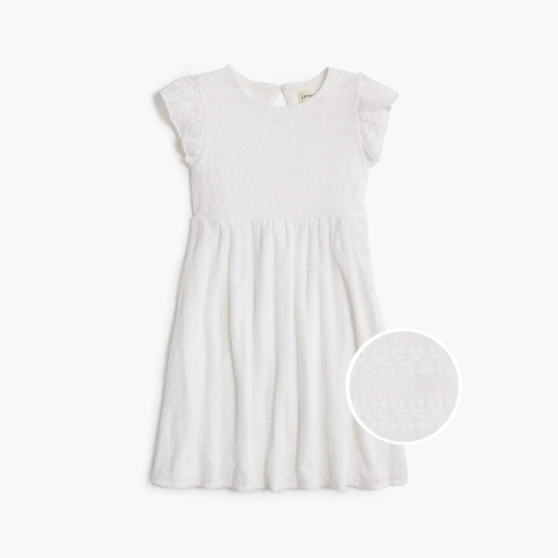 Girls' knit flutter-sleeve dress