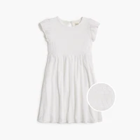 Girls' knit flutter-sleeve dress