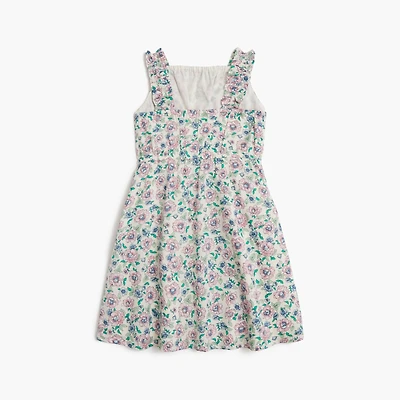 Girls' floral ruffle-strap dress