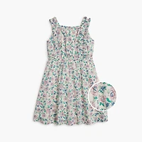 Girls' floral ruffle-strap dress