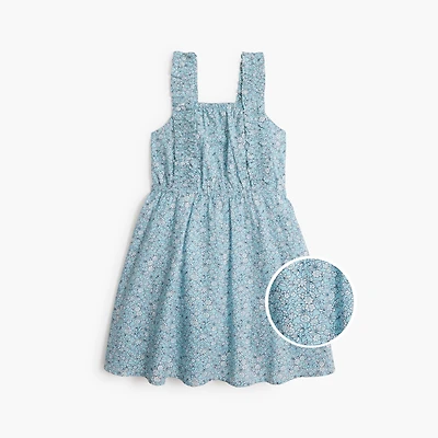 Girls' floral ruffle-strap dress