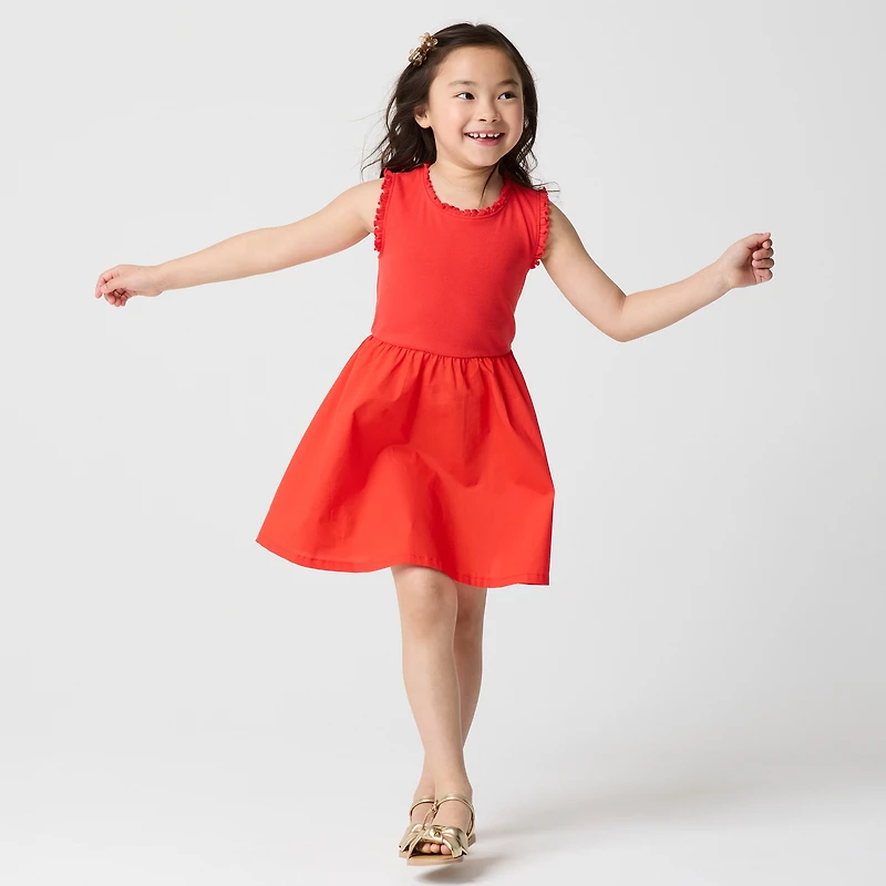 Girls' mixed-media dress