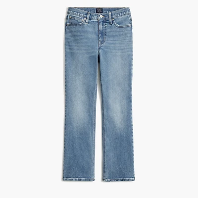 Petite mid-rise flare crop jean in all-day stretch