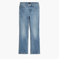 Petite mid-rise flare crop jean in all-day stretch