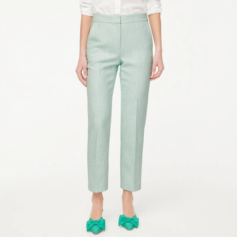 Tall straight-leg tweed cropped pant